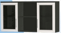 Антресоль большая с двумя стеклодверями ДЛЯ ГОСТИНОЙ АБС-2 Венге/Дуб выбеленный в Заринске - zarinsk.katalogmebeli.com | фото