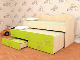 Кровать детская Нимфа двухместная 2.0 Венге/Дуб молочный в Заринске - zarinsk.katalogmebeli.com | фото 2