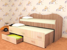 Кровать детская Нимфа двухместная 2.0 Венге/Дуб молочный в Заринске - zarinsk.katalogmebeli.com | фото 3