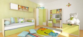 Детская комната Эппл (Зеленый/Белый/корпус Клен) в Заринске - zarinsk.katalogmebeli.com | фото 5
