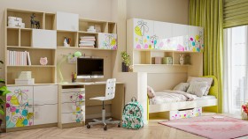 Детская комната Флёр (Белый/корпус Клен) в Заринске - zarinsk.katalogmebeli.com | фото 1