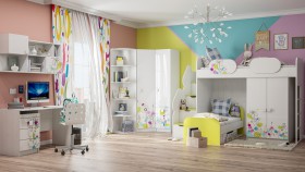 Детская комната Флер (Белый/корпус Выбеленное дерево) в Заринске - zarinsk.katalogmebeli.com | фото 3