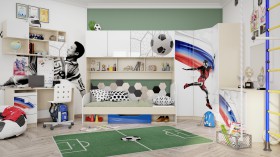 Детская комната Футбол ЧМ (Белый/Синий/корпус Клен) в Заринске - zarinsk.katalogmebeli.com | фото 2