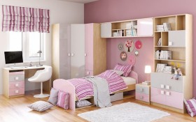 Детская комната Грэйси (Розовый/Серый/корпус Клен) в Заринске - zarinsk.katalogmebeli.com | фото 3