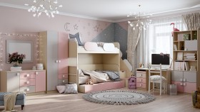 Детская комната Грэйси (Розовый/Серый/корпус Клен) в Заринске - zarinsk.katalogmebeli.com | фото 12