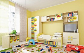 Детская комната Клаксон (Бежевый/корпус Клен) в Заринске - zarinsk.katalogmebeli.com | фото 2