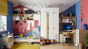 Детская комната Клаксон без машинок (Белый/корпус Клен) в Заринске - zarinsk.katalogmebeli.com | фото 1