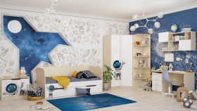 Детская комната Санни (Белый/корпус Клен) в Заринске - zarinsk.katalogmebeli.com | фото 2