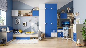 Детская комната Скай (Синий/Белый/корпус Клен) в Заринске - zarinsk.katalogmebeli.com | фото 1