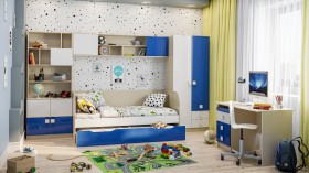 Детская комната Скай Люкс (Синий/Белый/корпус Клен) в Заринске - zarinsk.katalogmebeli.com | фото 1