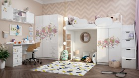 Детская комната Совушки (Белый/корпус Выбеленное дерево) в Заринске - zarinsk.katalogmebeli.com | фото 1