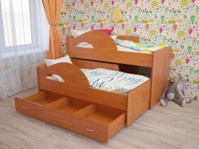 Кровать детская Радуга 1600 Млечный дуб/Венге в Заринске - zarinsk.katalogmebeli.com