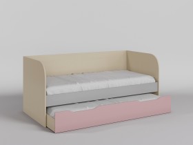 Диван-кровать Грэйси (Розовый/Серый/корпус Клен) в Заринске - zarinsk.katalogmebeli.com | фото 1