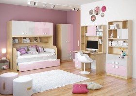 Диван-кровать Грэйси (Розовый/Серый/корпус Клен) в Заринске - zarinsk.katalogmebeli.com | фото 3