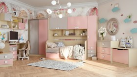Диван-кровать Грэйси (Розовый/Серый/корпус Клен) в Заринске - zarinsk.katalogmebeli.com | фото 9