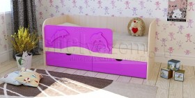 Друзья Кровать детская 2 ящика 1.6 Фиолетовый глянец в Заринске - zarinsk.katalogmebeli.com | фото 1