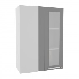 Гарда ВПУС 650 шкаф верхний угловой со стеклом высокий (Ваниль/корпус Серый) в Заринске - zarinsk.katalogmebeli.com | фото