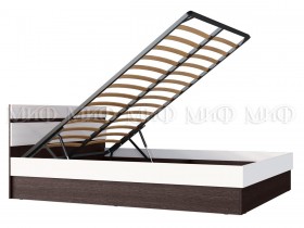 Ким кровать с подъемным механизмом 1,4 (Венге/белый глянец) в Заринске - zarinsk.katalogmebeli.com | фото 2
