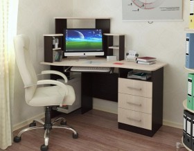 Компьютерный стол Каспер (венге/лоредо) в Заринске - zarinsk.katalogmebeli.com | фото 1
