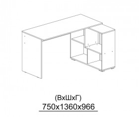 Компьютерный стол угловой СКМУ-3 дуб сонома/белый в Заринске - zarinsk.katalogmebeli.com | фото 3