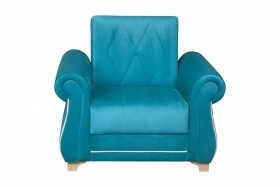Кресло для отдыха "Порто" (велюр киви бирюза / микровельвет крем) в Заринске - zarinsk.katalogmebeli.com | фото 3