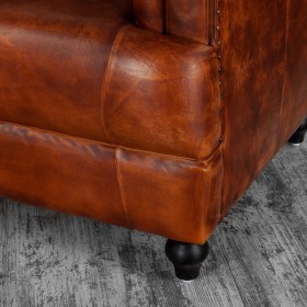 Кресло кожаное Лофт Честер-Нью (Коричневый, Рыжий) в Заринске - zarinsk.katalogmebeli.com | фото 8
