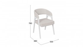 Кресло «Техас 1» (Белый матовый/Шенилл Estetica Vanille №220) в Заринске - zarinsk.katalogmebeli.com | фото 2