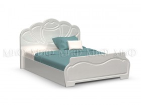 Кровать 1,4м Гармония (Белый/Белый глянец) в Заринске - zarinsk.katalogmebeli.com | фото 1
