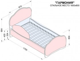 Кровать 160 Гармония 18 Бордовый (мягкий бортик) в Заринске - zarinsk.katalogmebeli.com | фото 2