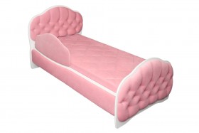Кровать 160 Гармония 36 Светло-розовый (мягкий бортик) в Заринске - zarinsk.katalogmebeli.com | фото