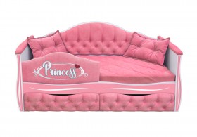 Кровать 160 серии Иллюзия 2 ящика 36 Розовый (мягкий бортик/подушки) в Заринске - zarinsk.katalogmebeli.com | фото