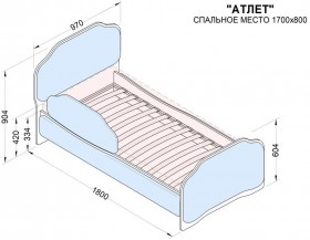 Кровать 170 Атлет 29 Синий (мягкий бортик) в Заринске - zarinsk.katalogmebeli.com | фото 2