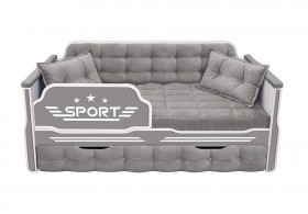 Кровать 170 серии Спорт 1 ящик 45 Серый (подушки) в Заринске - zarinsk.katalogmebeli.com | фото