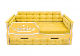 Кровать 170 серии Спорт 1 ящик 74 Жёлтый (мягкие боковые накладки) в Заринске - zarinsk.katalogmebeli.com | фото