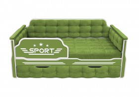 Кровать 170 серии Спорт 1 ящик 76 Зелёный (мягкие боковые накладки) в Заринске - zarinsk.katalogmebeli.com | фото