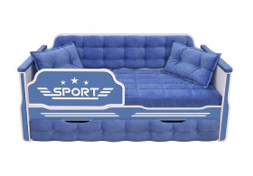 Кровать 170 серии Спорт 1 ящик 85 Синий (подушки) в Заринске - zarinsk.katalogmebeli.com | фото