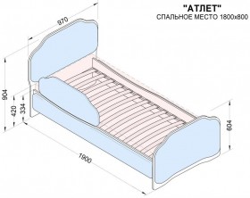 Кровать 180 Атлет 29 Синий (мягкий бортик) в Заринске - zarinsk.katalogmebeli.com | фото 2