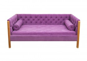 Кровать 180 серии Леди  32 Фиолетовый (подушка валик) в Заринске - zarinsk.katalogmebeli.com | фото