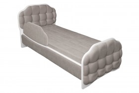 Кровать 190 Атлет Lux 96 Серый (мягкий бортик) в Заринске - zarinsk.katalogmebeli.com | фото