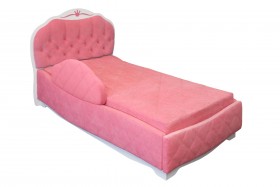 Кровать 190 Гармония Lux 36 Розовый (мягкий бортик) в Заринске - zarinsk.katalogmebeli.com | фото