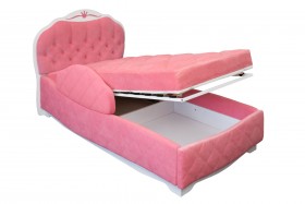 Кровать 190 Гармония Lux 36 Розовый (мягкий бортик) в Заринске - zarinsk.katalogmebeli.com | фото 2