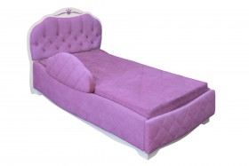 Кровать 190 Гармония Lux 67 Светло-фиолетовый (мягкий бортик) в Заринске - zarinsk.katalogmebeli.com | фото 1
