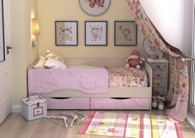 Кровать Алиса КР-812 1,6 Белфорд/Розовый металлик в Заринске - zarinsk.katalogmebeli.com | фото 2