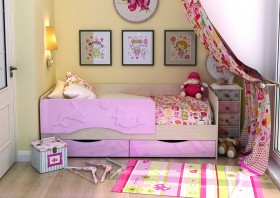 Кровать Алиса КР-812 1,6 Белфорд/Розовый металлик в Заринске - zarinsk.katalogmebeli.com | фото 1
