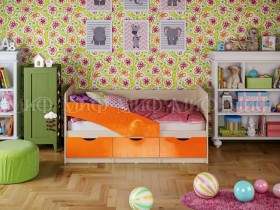 Кровать Бабочки 1,6м (Оранжевый металлик) в Заринске - zarinsk.katalogmebeli.com | фото 1