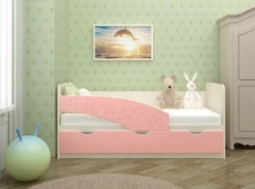 Кровать Бабочки 1,6м (Розовый металлик) в Заринске - zarinsk.katalogmebeli.com | фото 1
