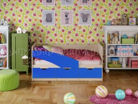 Кровать Бабочки 1,6м (Синий матовый) в Заринске - zarinsk.katalogmebeli.com | фото 1