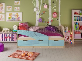 Кровать детская 1,6м Дельфин (Голубой матовый) в Заринске - zarinsk.katalogmebeli.com | фото 1