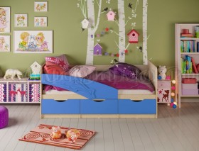 Кровать детская 1,6м Дельфин (Синий матовый) в Заринске - zarinsk.katalogmebeli.com | фото 1