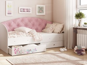 Кровать детская Эльза Белый/Розовый в Заринске - zarinsk.katalogmebeli.com | фото